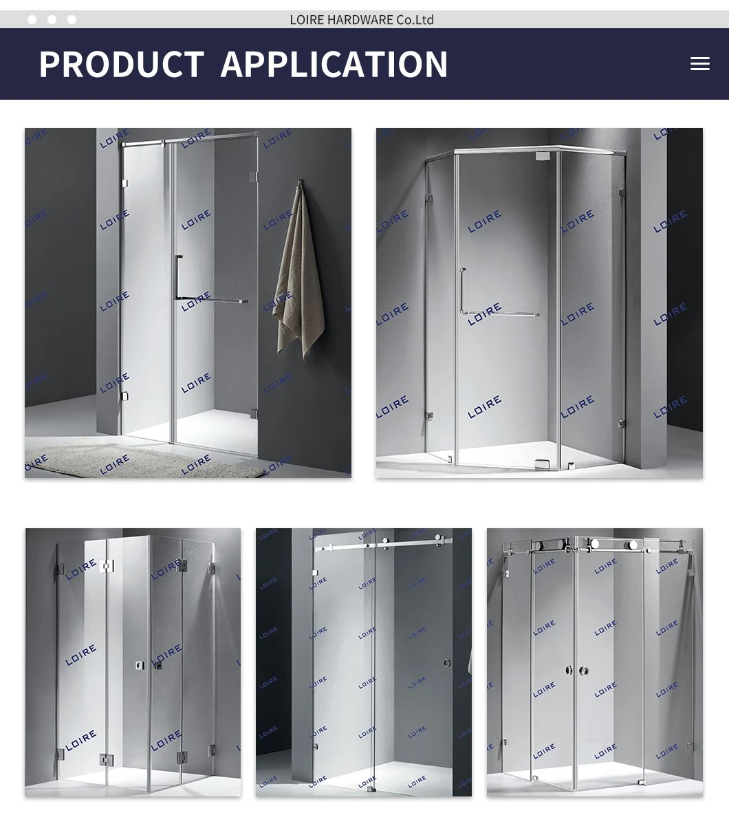 Loire Brass Stainless-Steel Bathroom Shower Enclosure Hardware Accessories Manufacturer Grab Bar Glass Door Pull Handle &amp; Towel Bar Combo