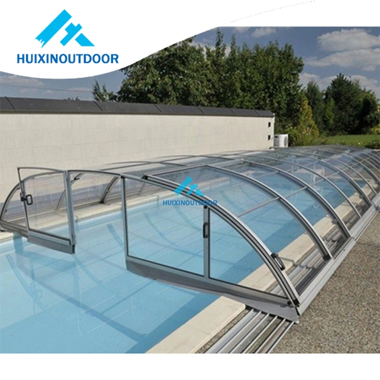 Foldable Safety Net Pool Cover Swimming Glass Outdoor Automatic Swimming Pool Cover