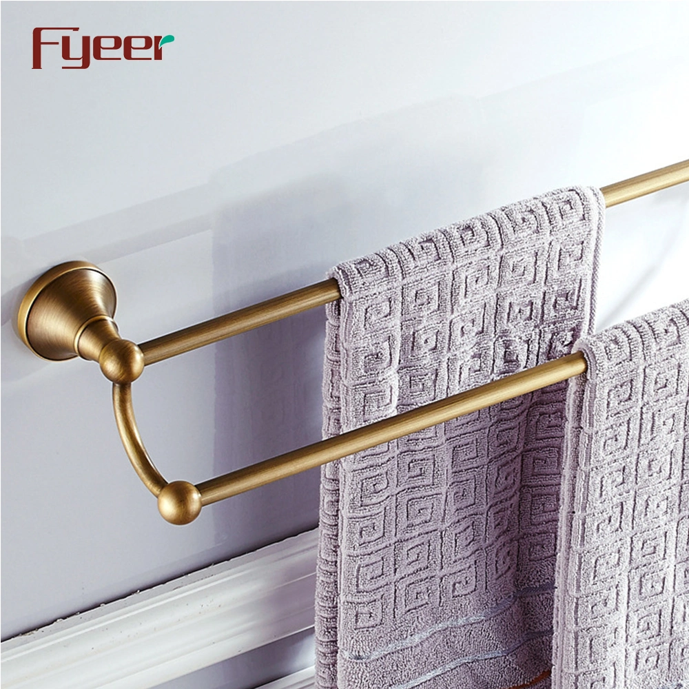 Fyeer Bathroom Accessory Antique Brass Double Towel Bar