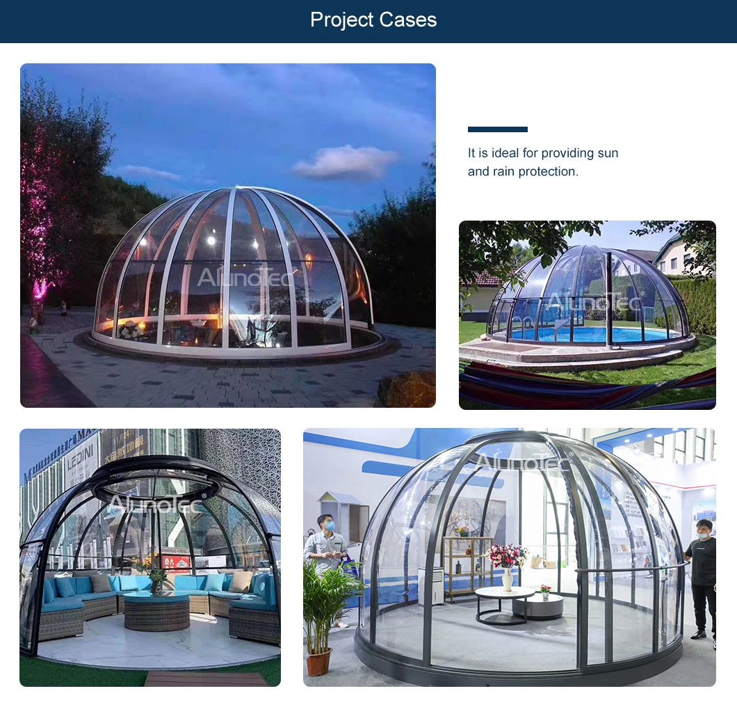 Outdoor Transparent Roof SPA Cover Canopy Modern Sliding Polycarbonate Dome Enclosure