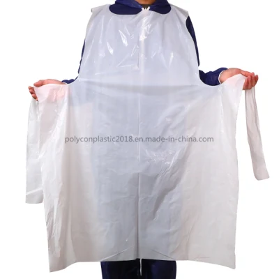 Disposable Poly Aprons 1000 Pack Plastic Apron 28 X 46 Inches Large White Protective Apron for Commercial or Household Use - Throw Away for Hair Salon SPA or Ar